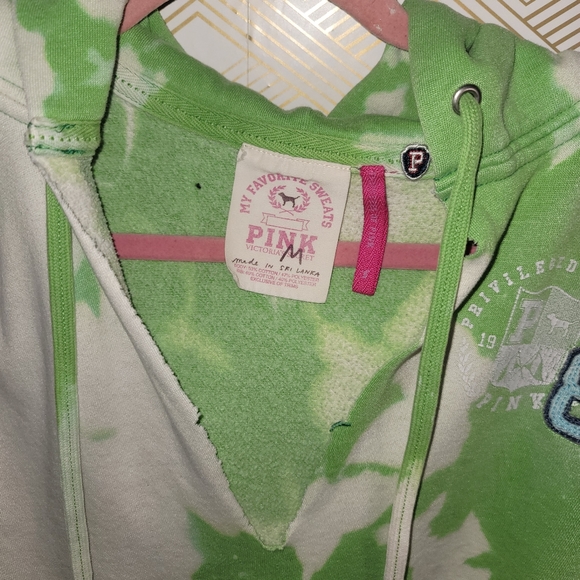 Bleached out lime Pink hoodie - Picture 3 of 8